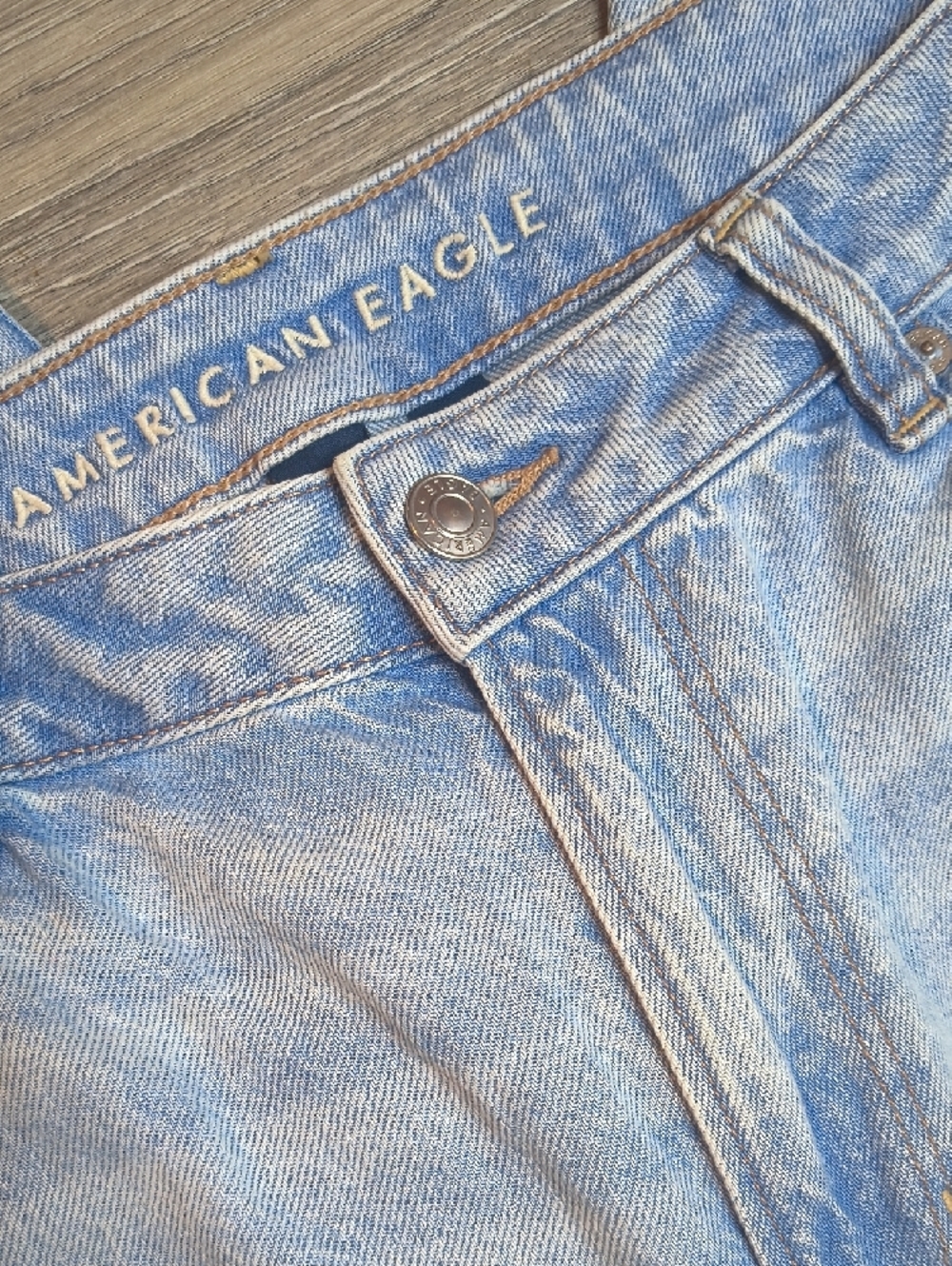 Mom Jean w/28" Inseam High Rise 🦅 American Eagle Denim Jeans Size 12 sac347 - Picture 1 of 7